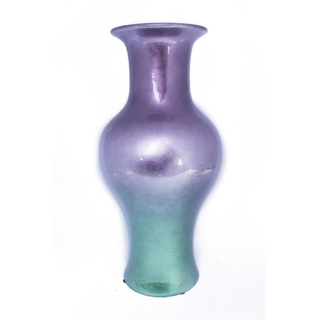 Heather Ann Creations Ayana Foiled & Lacquered Ceramic Damask Stamped Jug Vase Amber/Pink/Purple Heather Ann Creations Ayana Foiled & Lacquered Ceramic Damask Stamped Jug Vase Amber/Pink/Purple